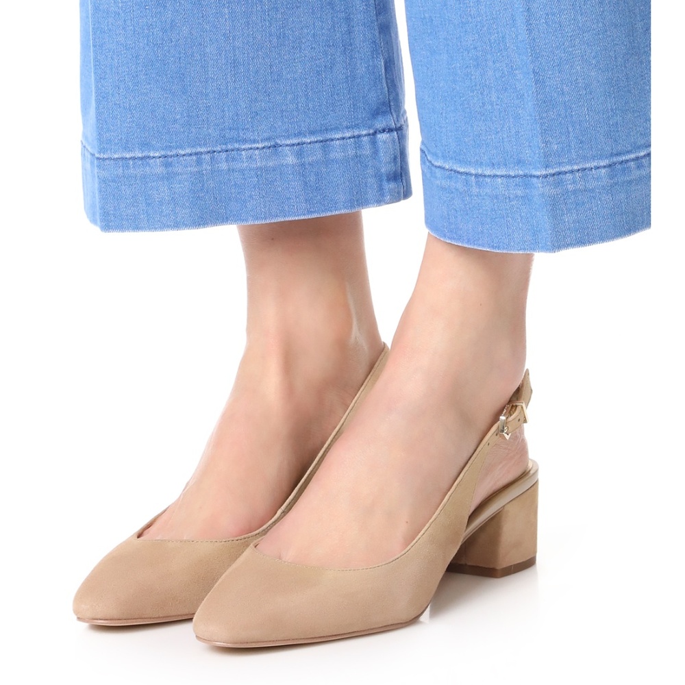 sam edelman Oatmeal slingback block heel Sz 6.5